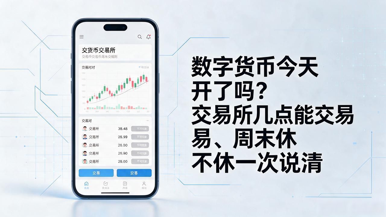 数字货币今天开了吗？交易所几点能交易、周末休不休一次说清