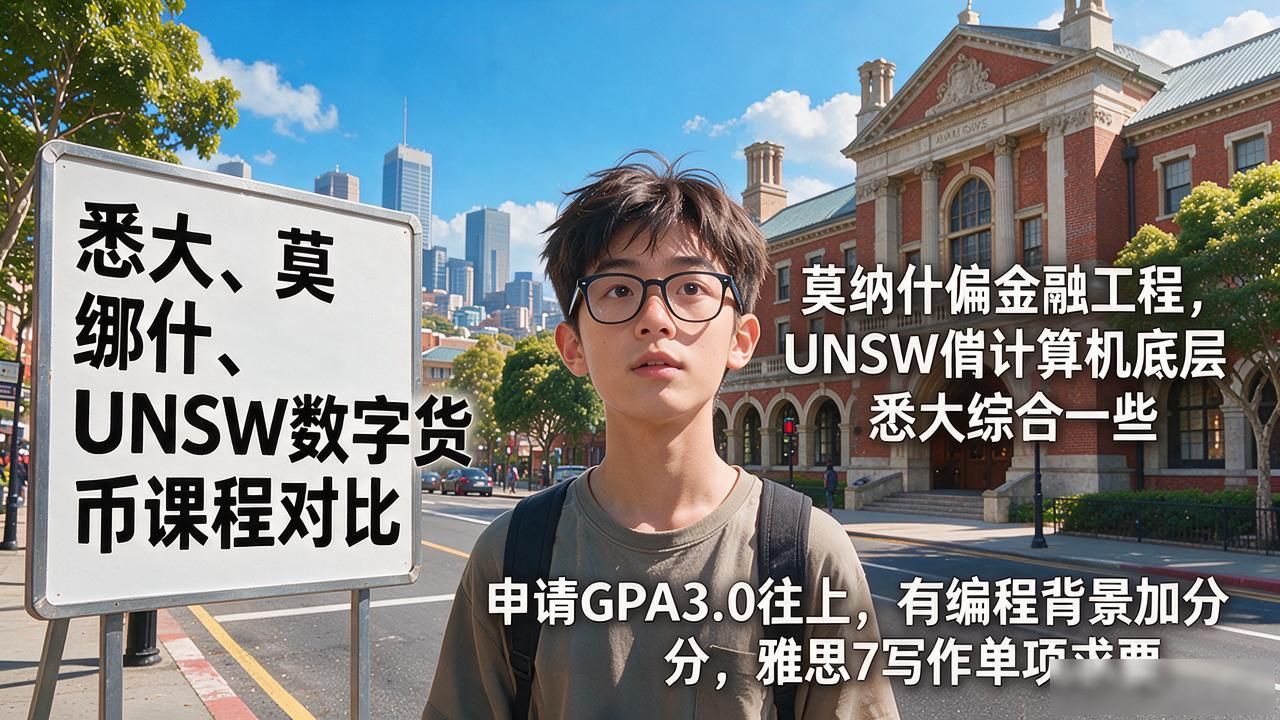 澳洲数字货币课程_悉尼数字货币课程_莫纳什金融工程vsUNSW计算机底层vs悉大综合